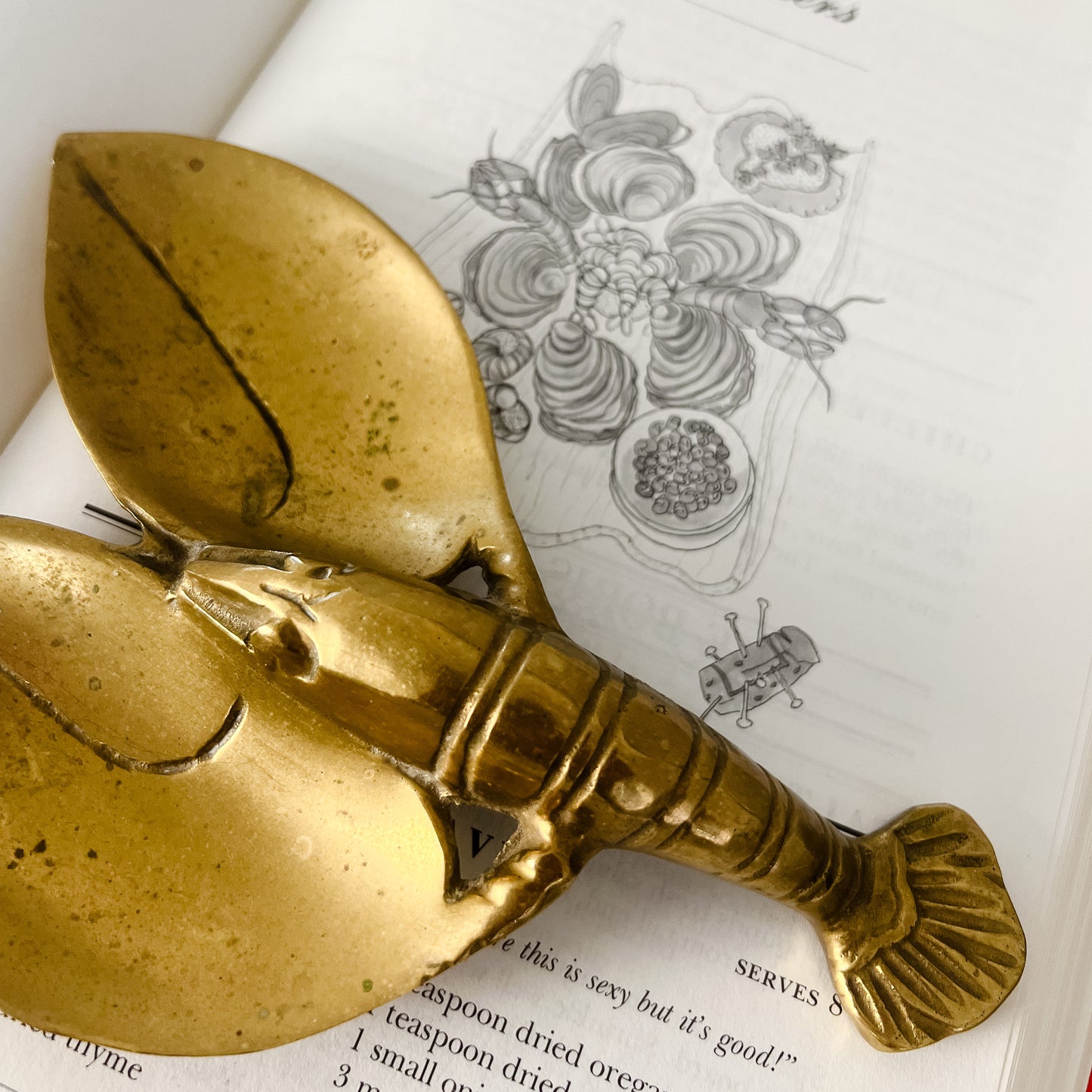 brass lobster dish