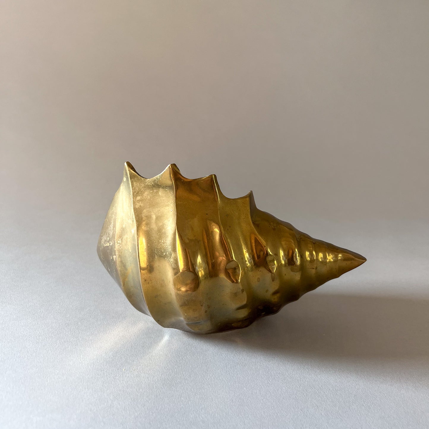 brass conch shell vase