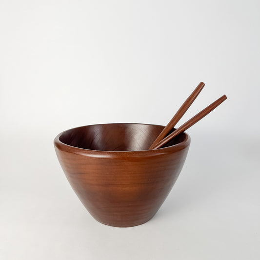 wood salad bowl + servers