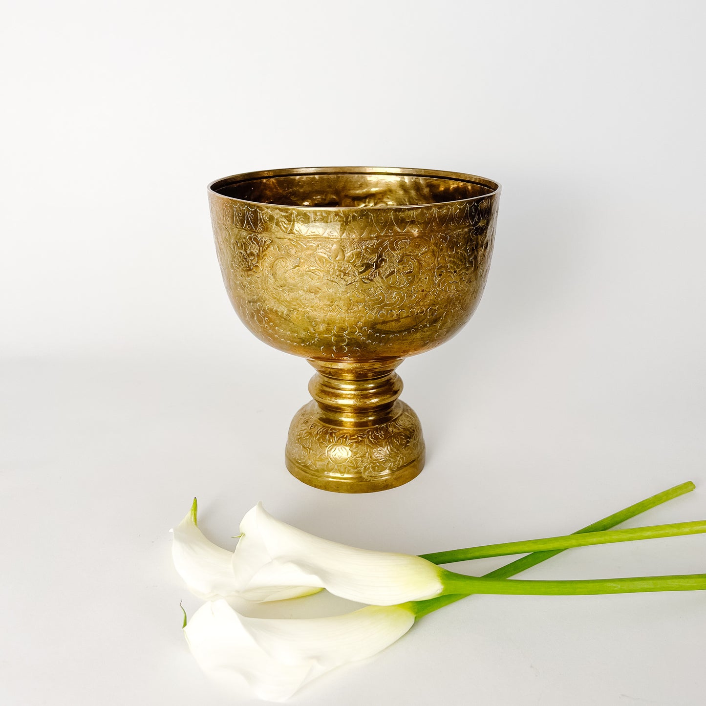 etched brass pedestal