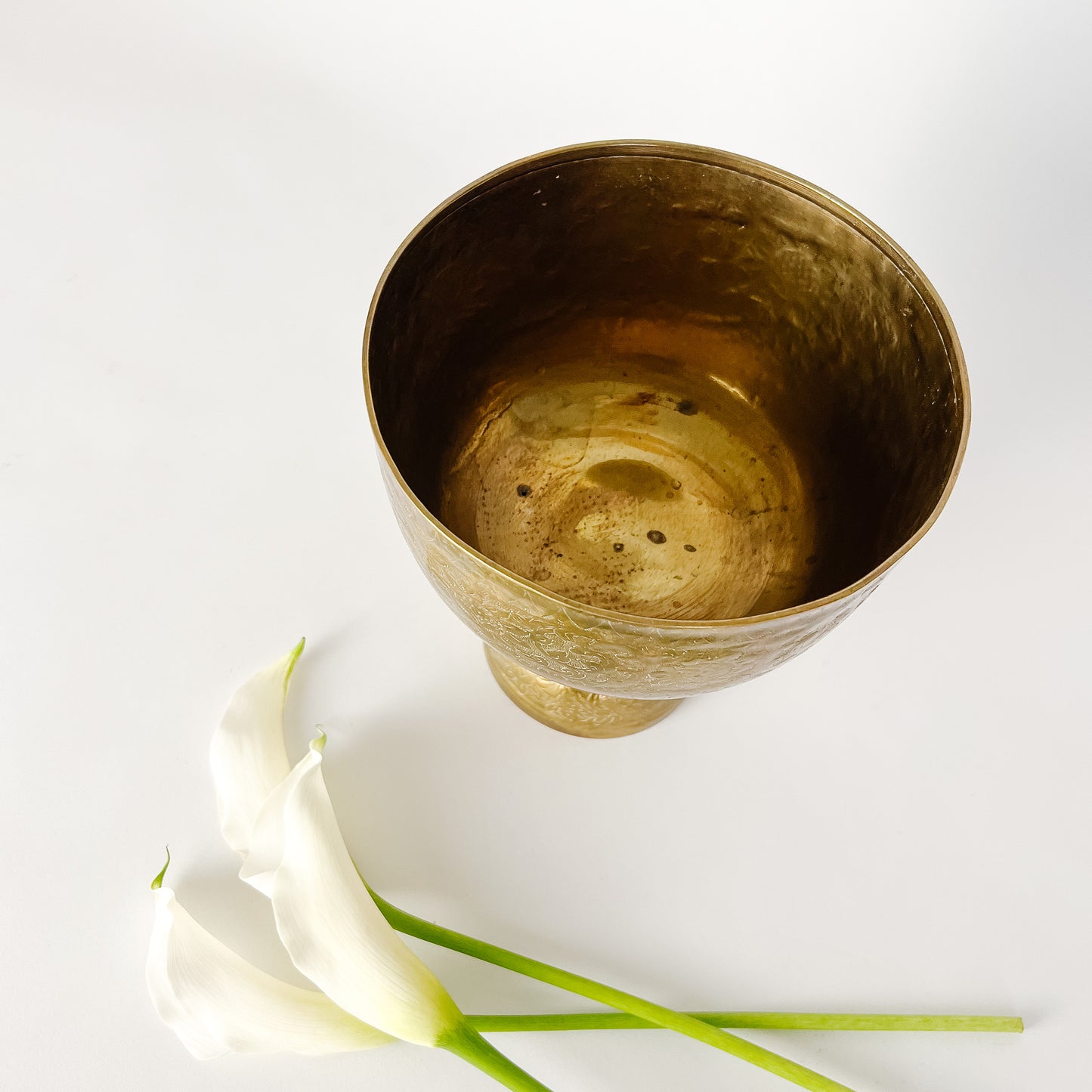 etched brass pedestal