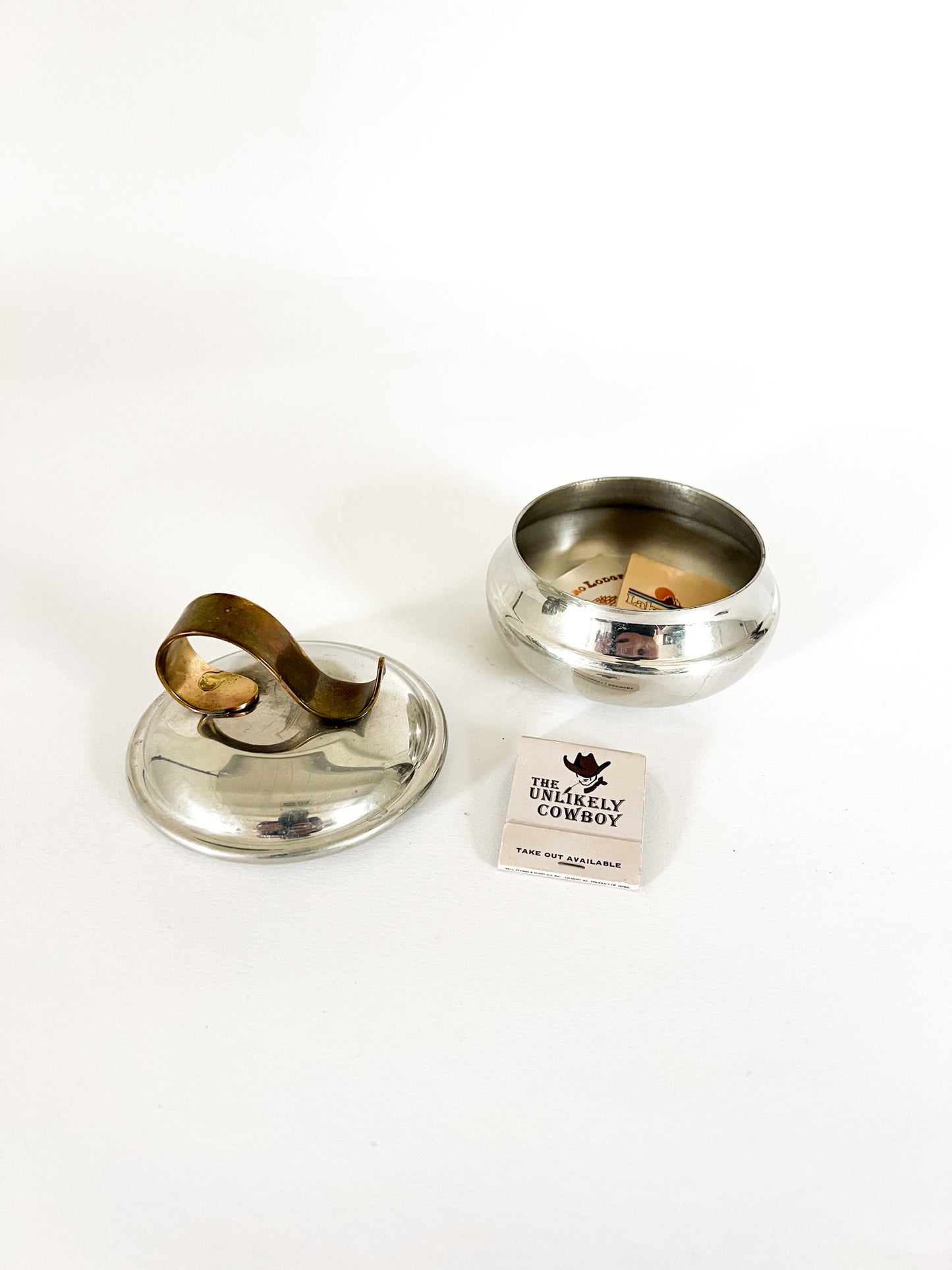 silver + brass lidded dish