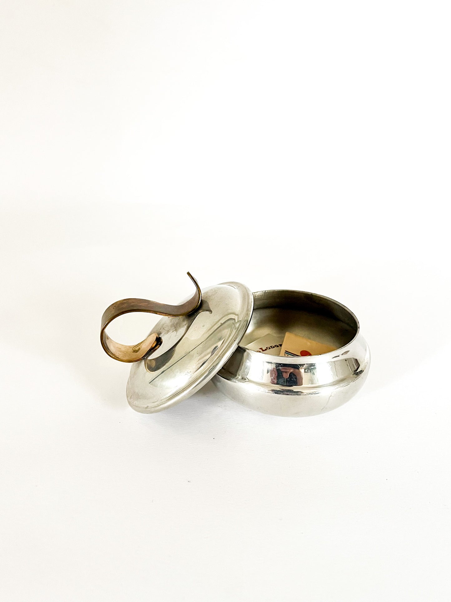 silver + brass lidded dish