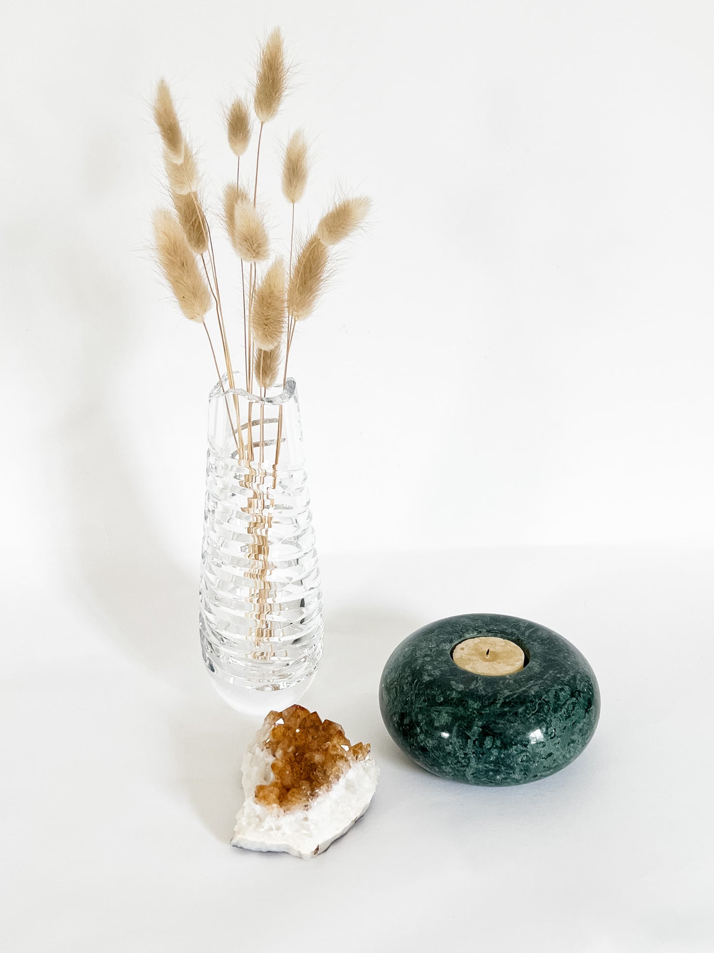 green marble tealight holder