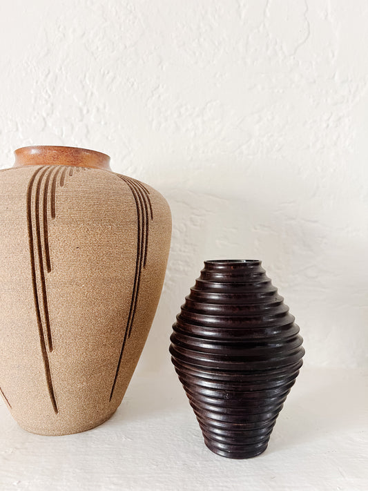 turned wood vase