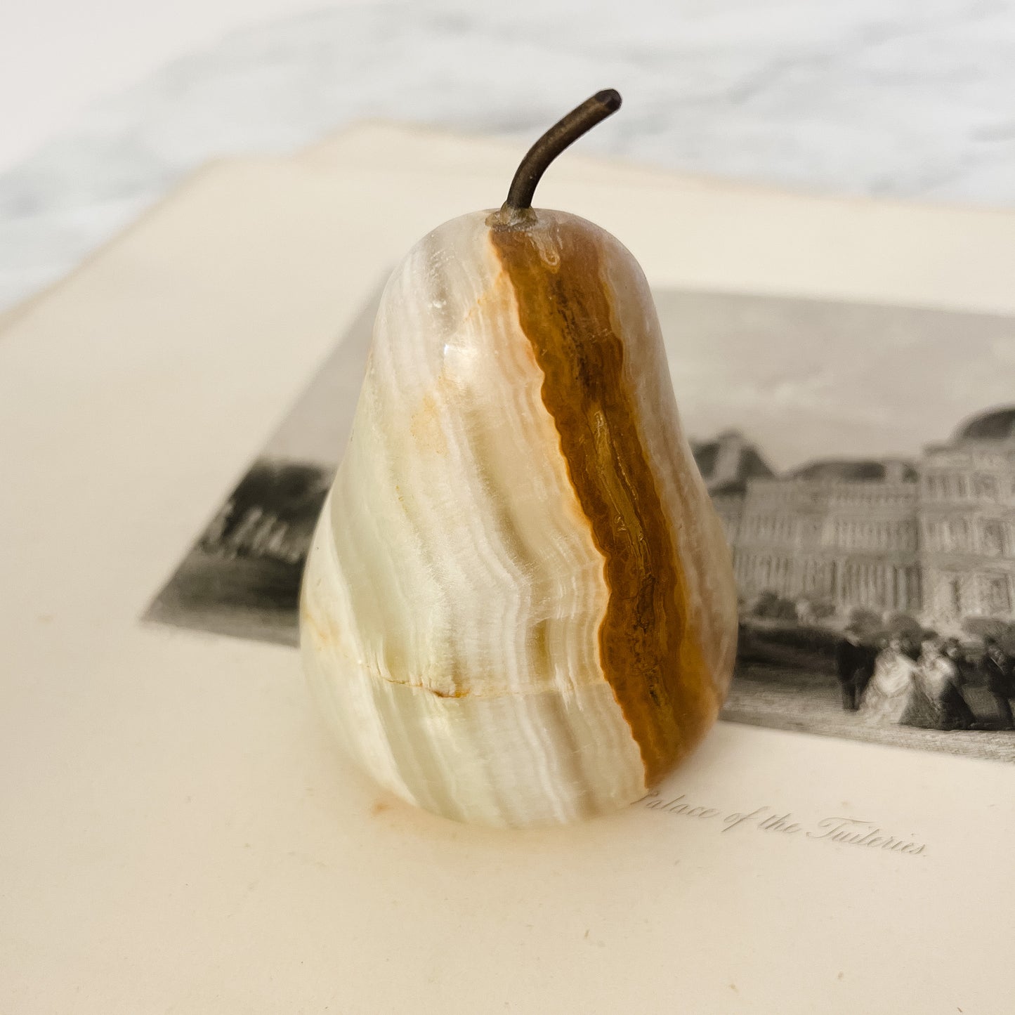 onyx pear paper weight