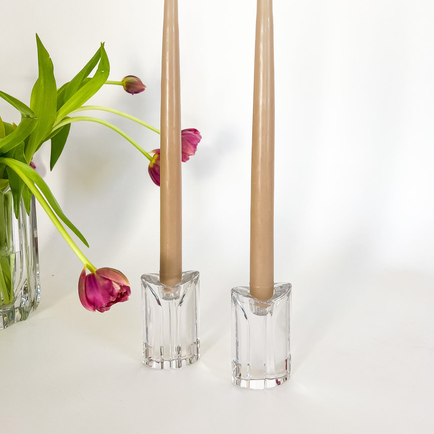 small Towle crystal candle holders